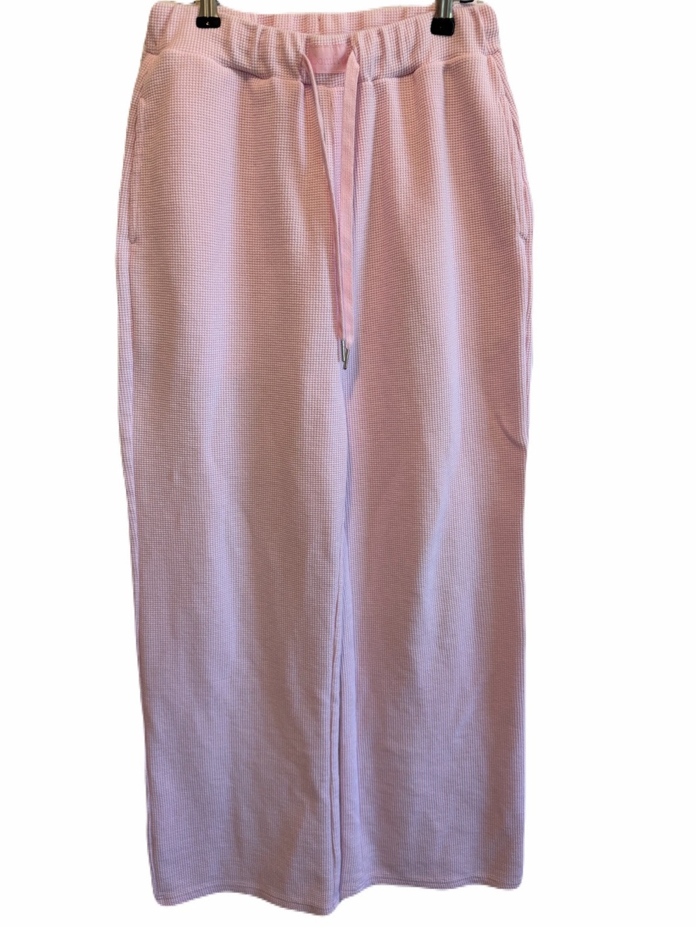 Comfrt Large Light / Baby Pink Waffle Knit Wide Leg Sweatpants